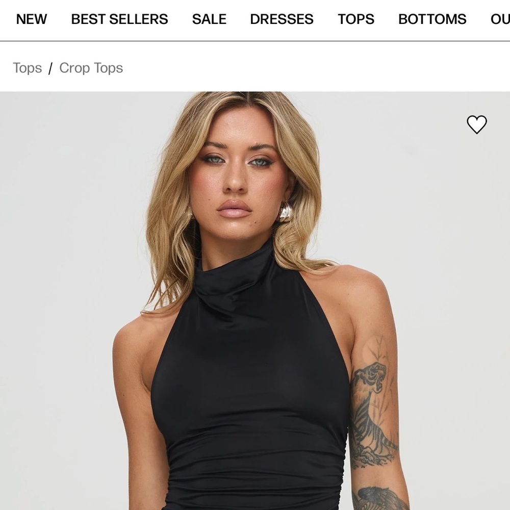 Princess Polly High Neck Satin Top